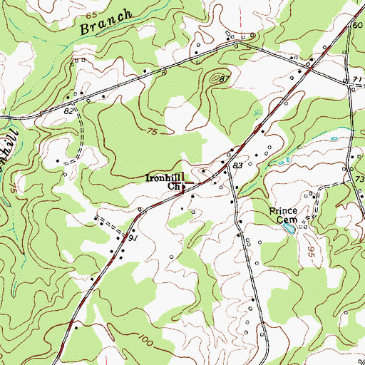 Topographic Map of Ironhill Church, NC