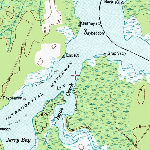 Topographic Map of Isaac Creek, NC