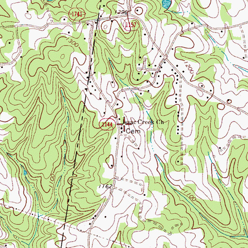 Topographic Map of Isaac Creek Church, NC