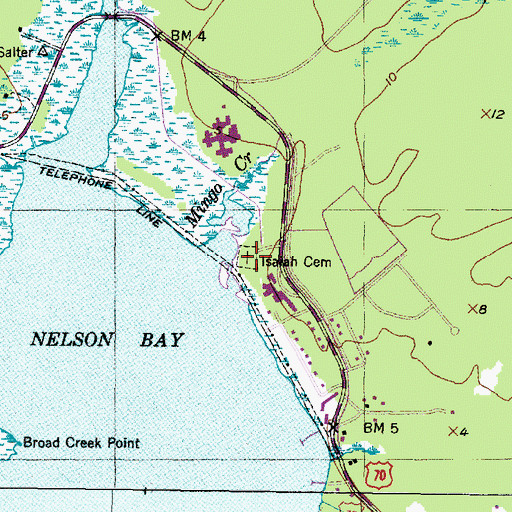 Topographic Map of Isaiah Cemetery, NC