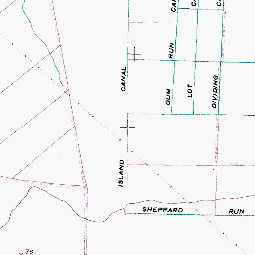 Topographic Map of Island Canal, NC