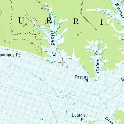 Topographic Map of Island Creek, NC