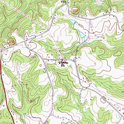 Topographic Map of Isom Independent Missionary Baptist Church, NC