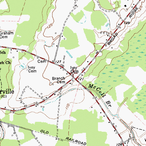 Topographic Map of Ivey Cemetery, NC