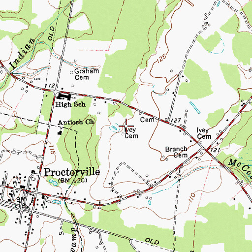 Topographic Map of Ivey Cemetery, NC