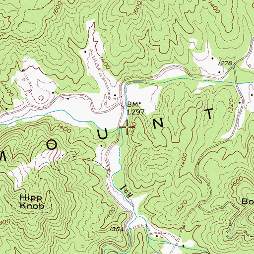 Topographic Map of Ivy Creek, NC
