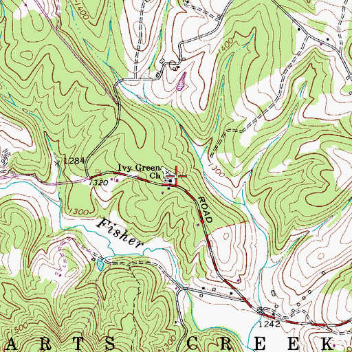Topographic Map of Ivy Green Baptist Church, NC