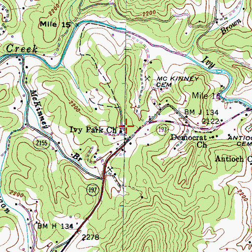 Topographic Map of Ivy Park Church, NC
