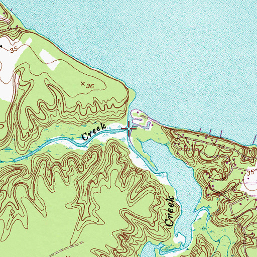 Topographic Map of Jack Creek, NC
