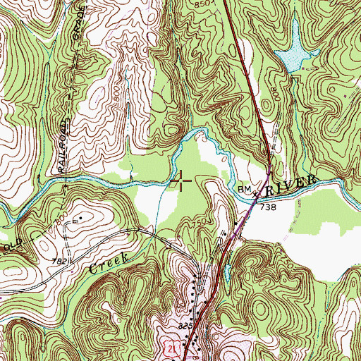 Topographic Map of Jack Creek, NC