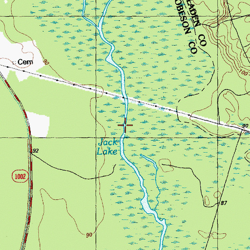 Topographic Map of Jack Lake, NC