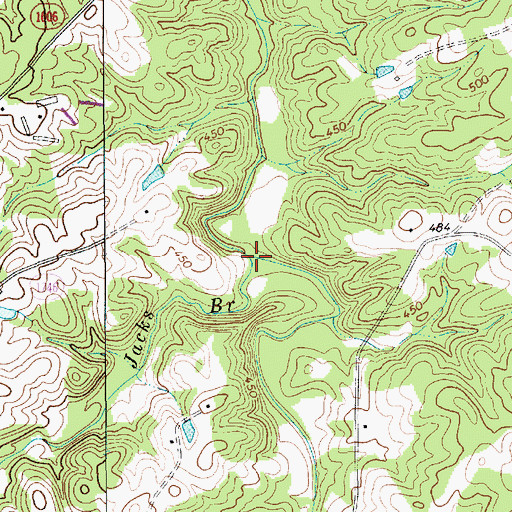 Topographic Map of Jacks Branch, NC