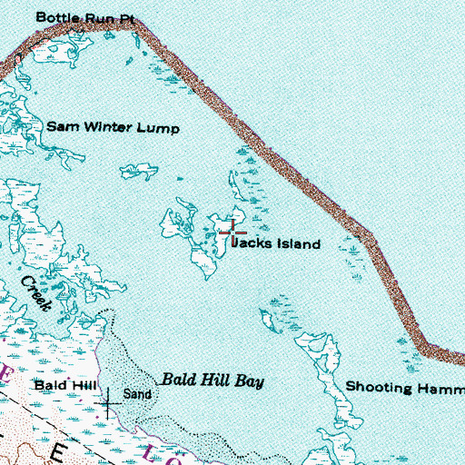 Topographic Map of Jacks Island, NC
