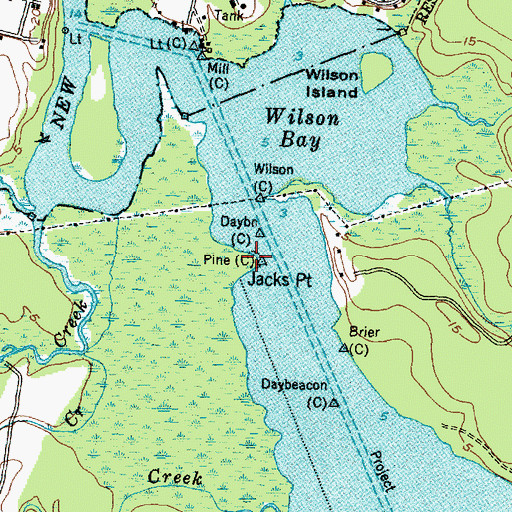 Topographic Map of Jacks Point, NC