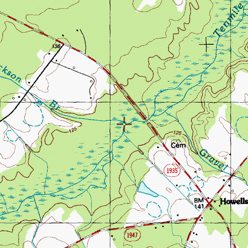 Topographic Map of Jackson Branch, NC