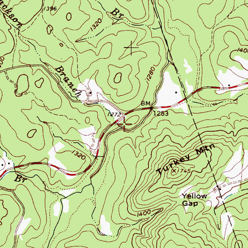 Topographic Map of Jackson Branch, NC