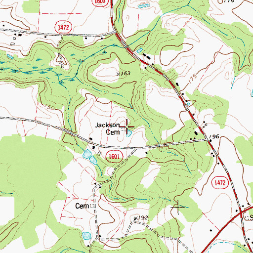 Topographic Map of Jackson Cemetery, NC