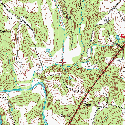 Topographic Map of Jackson Creek, NC