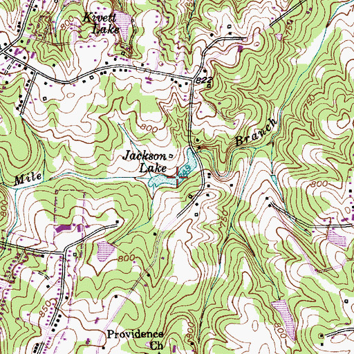 Topographic Map of Jackson Lake, NC