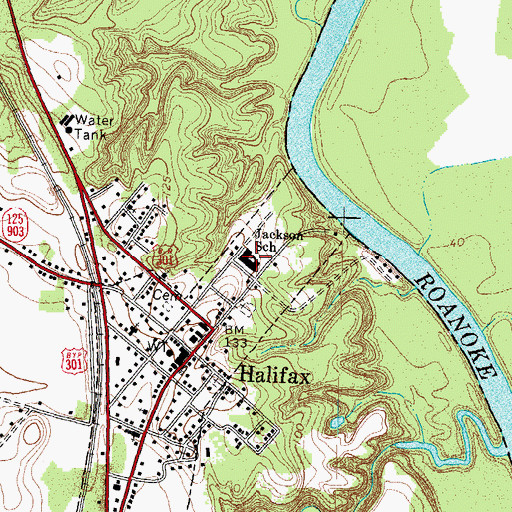 Topographic Map of Jackson School, NC