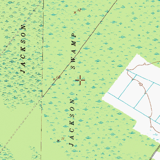 Topographic Map of Jackson Swamp, NC