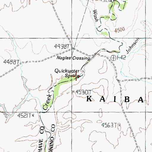 Topographic Map of Quickwater Spring, AZ