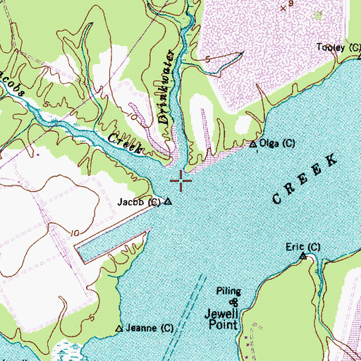 Topographic Map of Jacobs Creek, NC