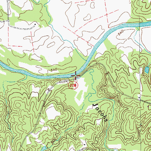 Topographic Map of Jacobs Creek, NC