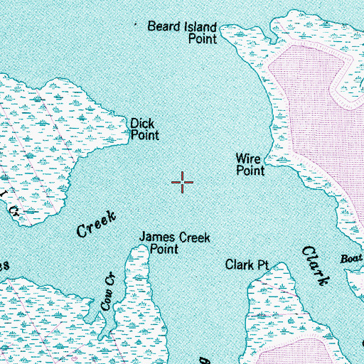 Topographic Map of James Creek, NC