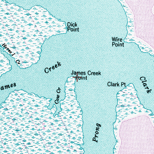 Topographic Map of James Creek Point, NC