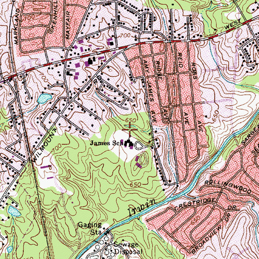 Topographic Map of Amay James Pre-Kindergarten Center, NC