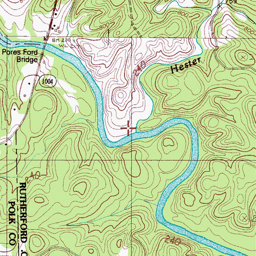 Topographic Map of Jarretts Creek, NC