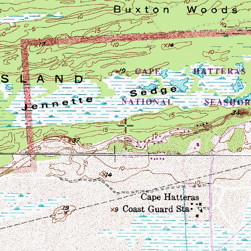 Topographic Map of Jeanette Sedge, NC