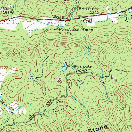 Topographic Map of Jeffers Lake, NC