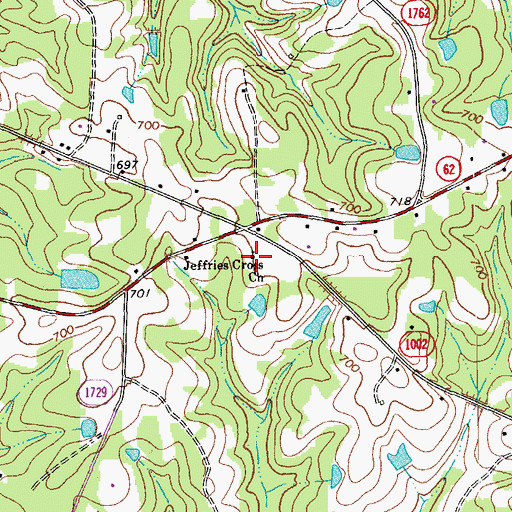 Topographic Map of Jeffries Cross Church, NC