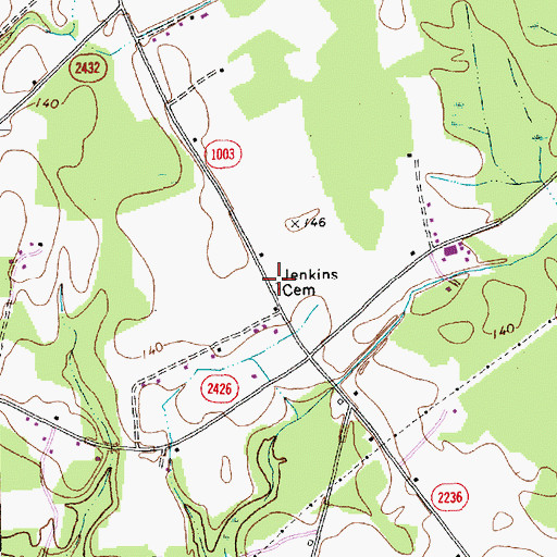Topographic Map of Jenkins Cemetery, NC