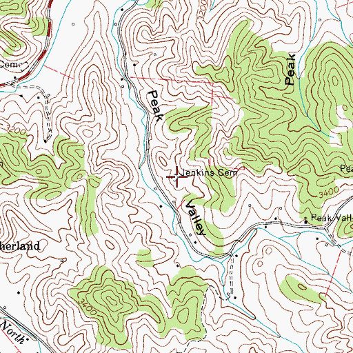 Topographic Map of Jenkins Cemetery, NC