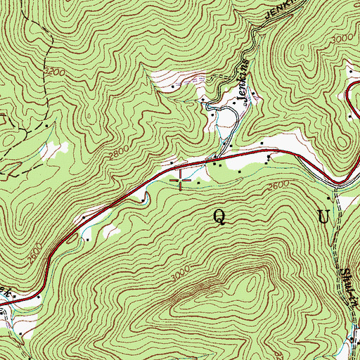 Topographic Map of Jenkins Creek, NC