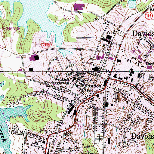 Topographic Map of Jenkins Kindergarten, NC