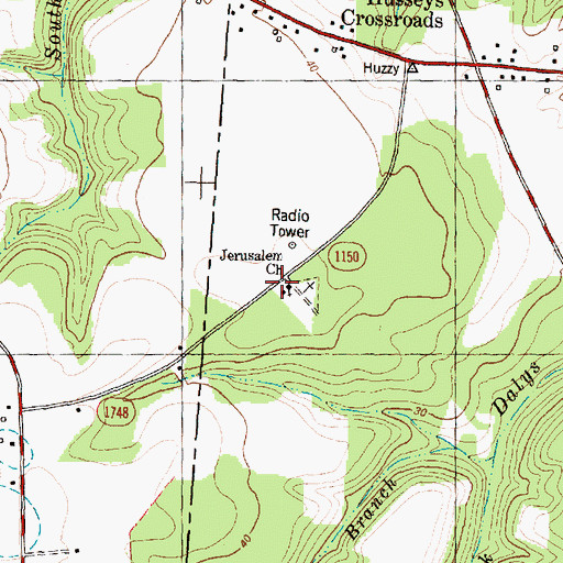 Topographic Map of Jerusalem Church, NC
