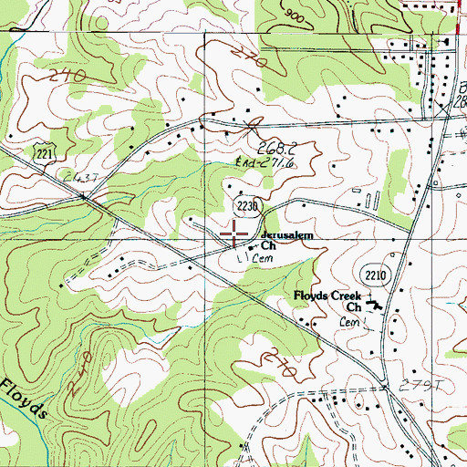 Topographic Map of Jerusalem Church, NC