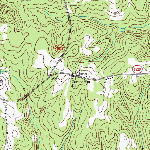 Topographic Map of Jerusalem Church, NC