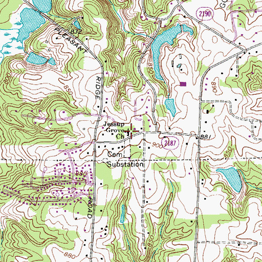 Topographic Map of Jessup Grove Church, NC