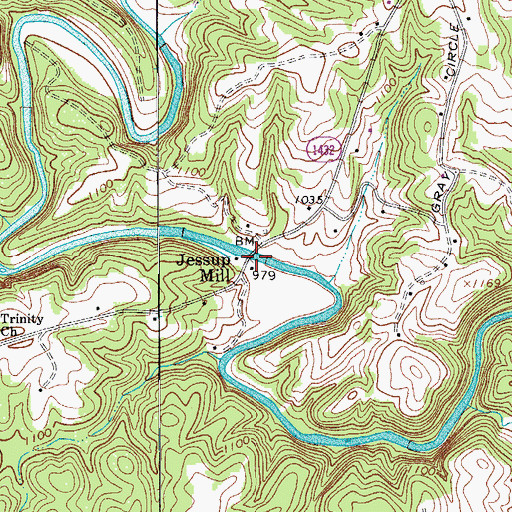 Topographic Map of Jessup Mill (historical), NC