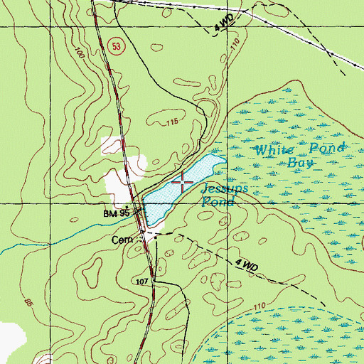 Topographic Map of Jessups Pond, NC