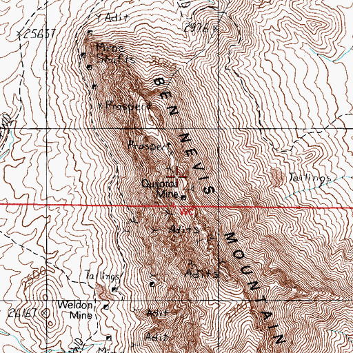 Topographic Map of Quijotoa Mine, AZ