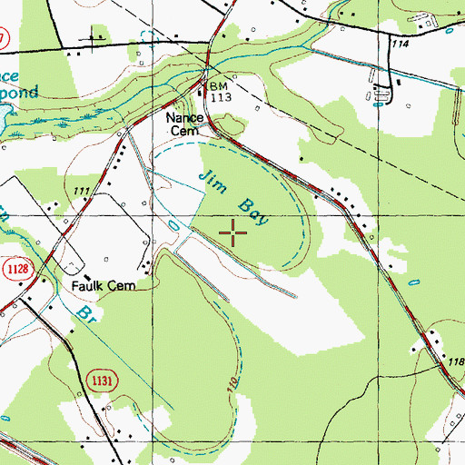 Topographic Map of Jim Bay, NC