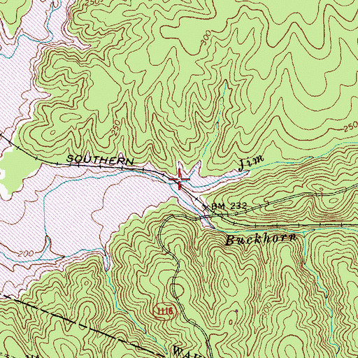Topographic Map of Jim Branch, NC