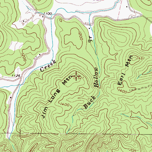 Topographic Map of Jim Long Mountain, NC