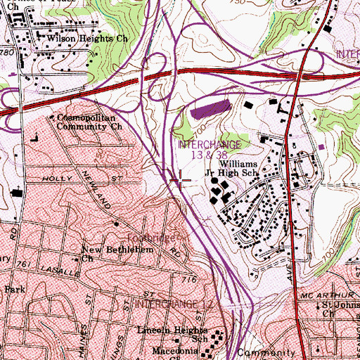Topographic Map of Lake Jo, NC